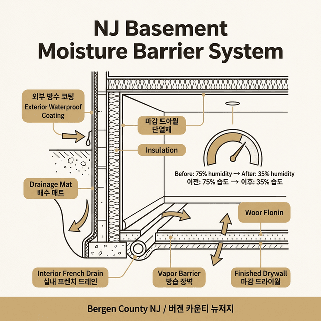 NJ Basement Moisture Barrier System