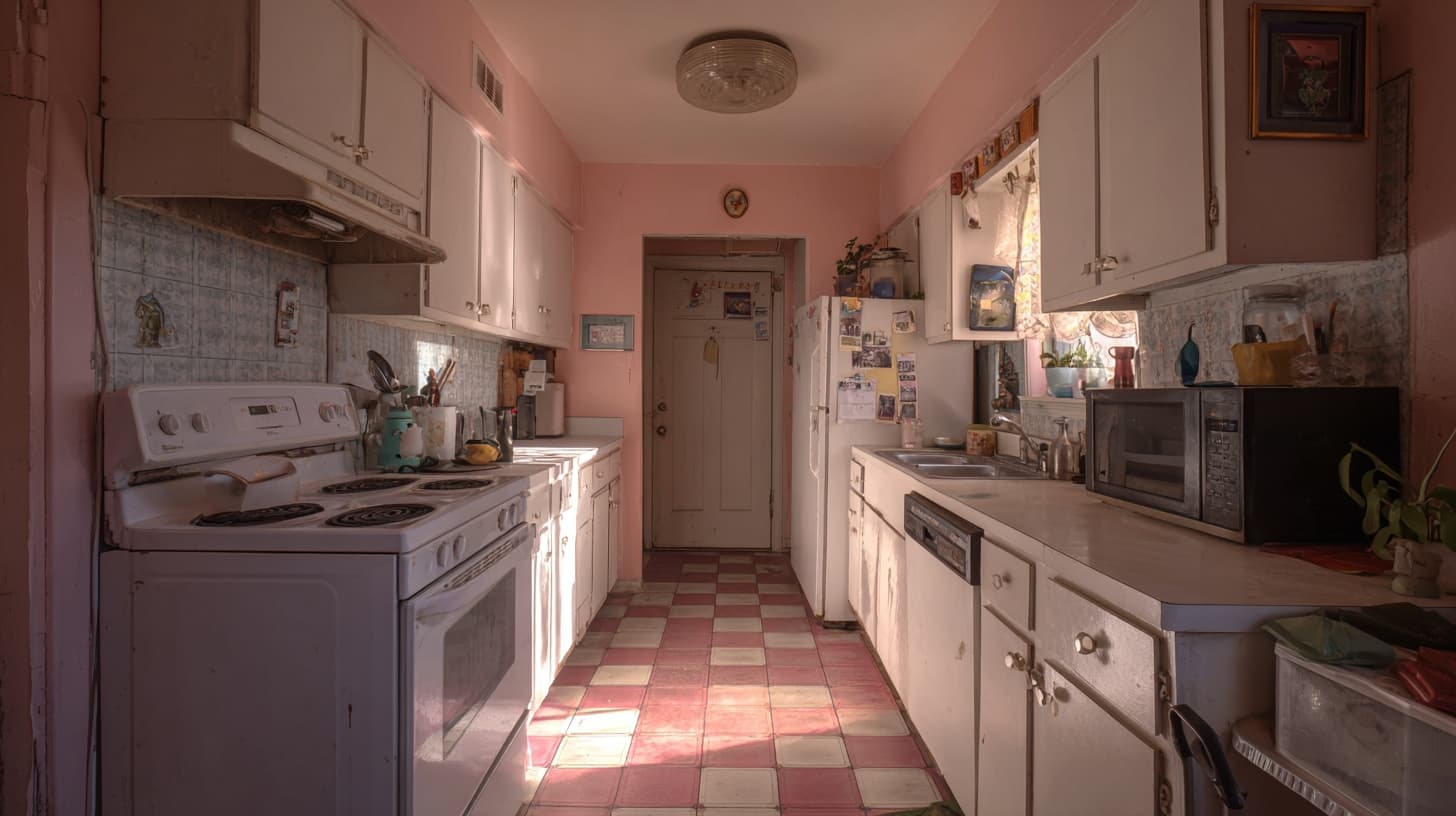 Tenafly 화이트 워터폴 주방 before